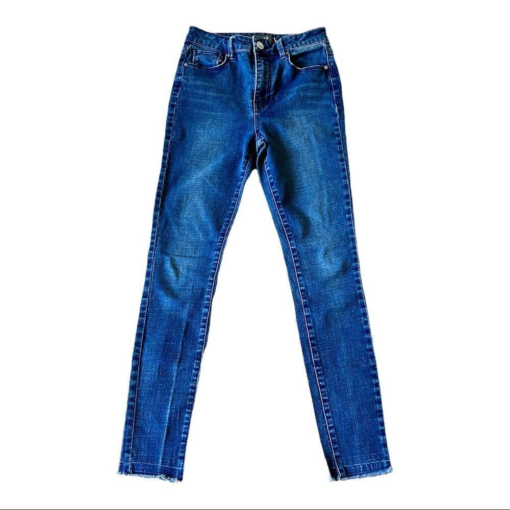 Harper‎ Medium Wash High Rise Raw Hem Skinny Jeans Size 27